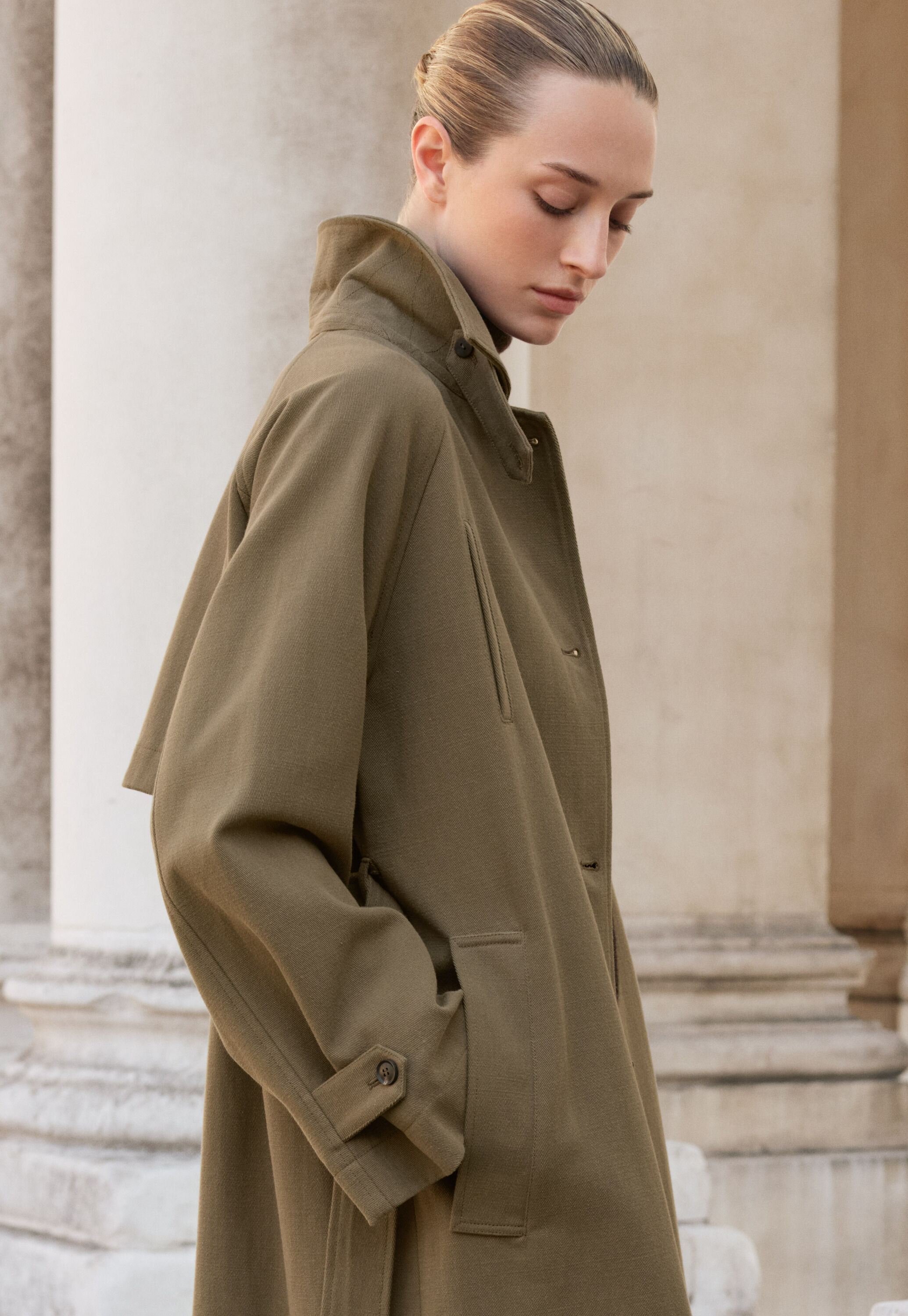 Trenchcoat aus Baumwolle, Zartes Khaki, large