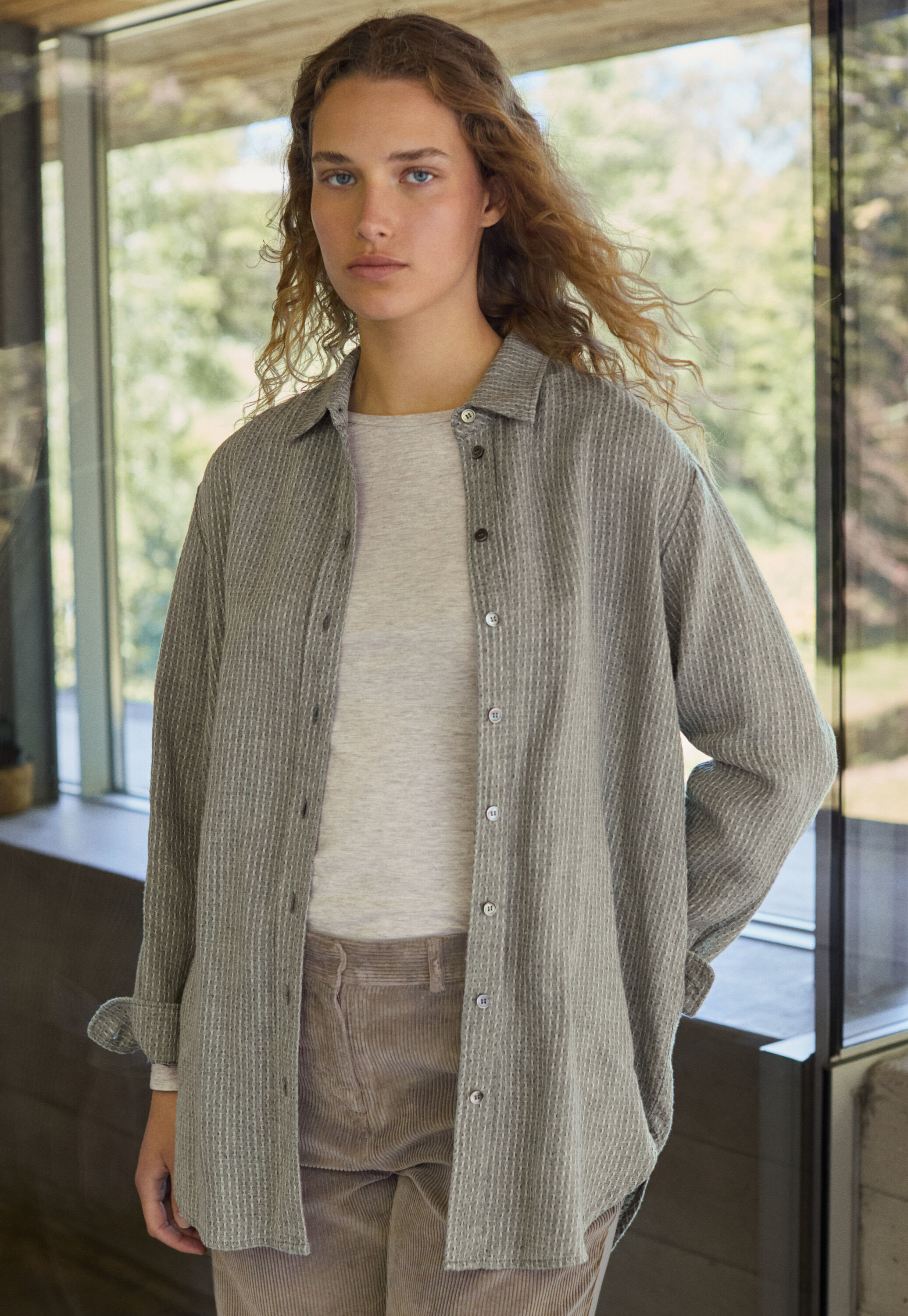 Overshirt aus strukturiertem Gewebe