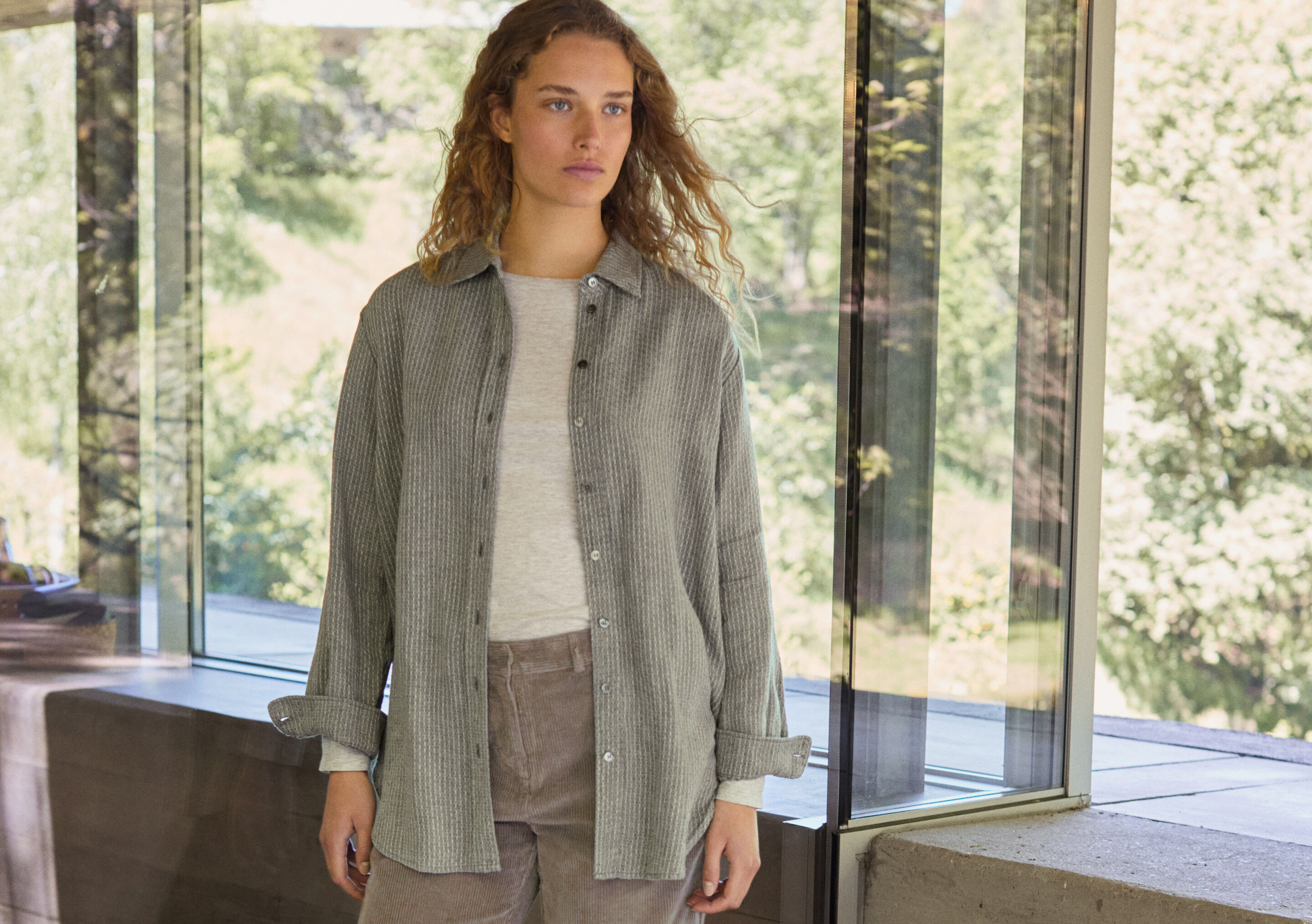 Overshirt aus strukturiertem Gewebe