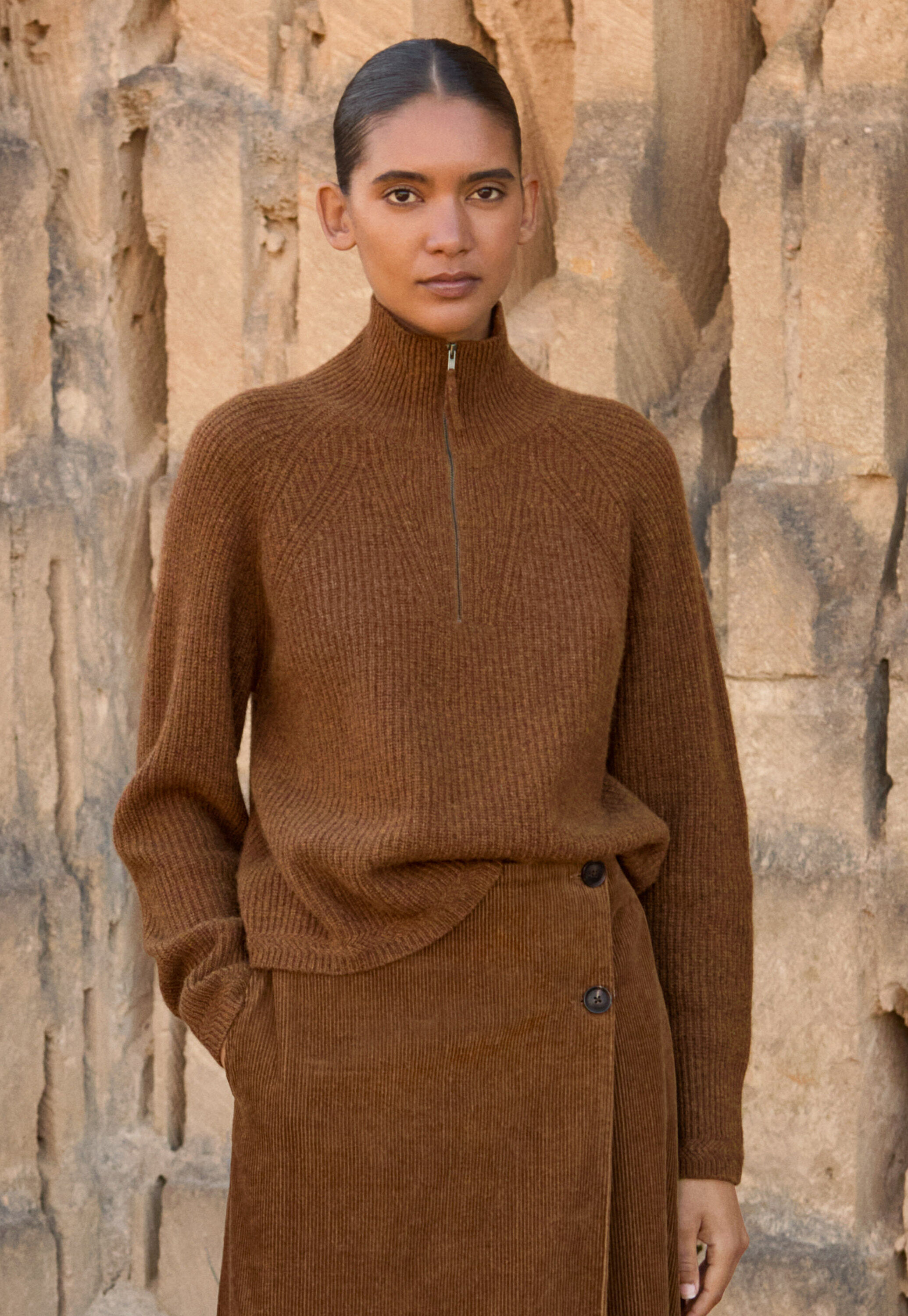 Pullover mit Frontrei&szlig;verschluss