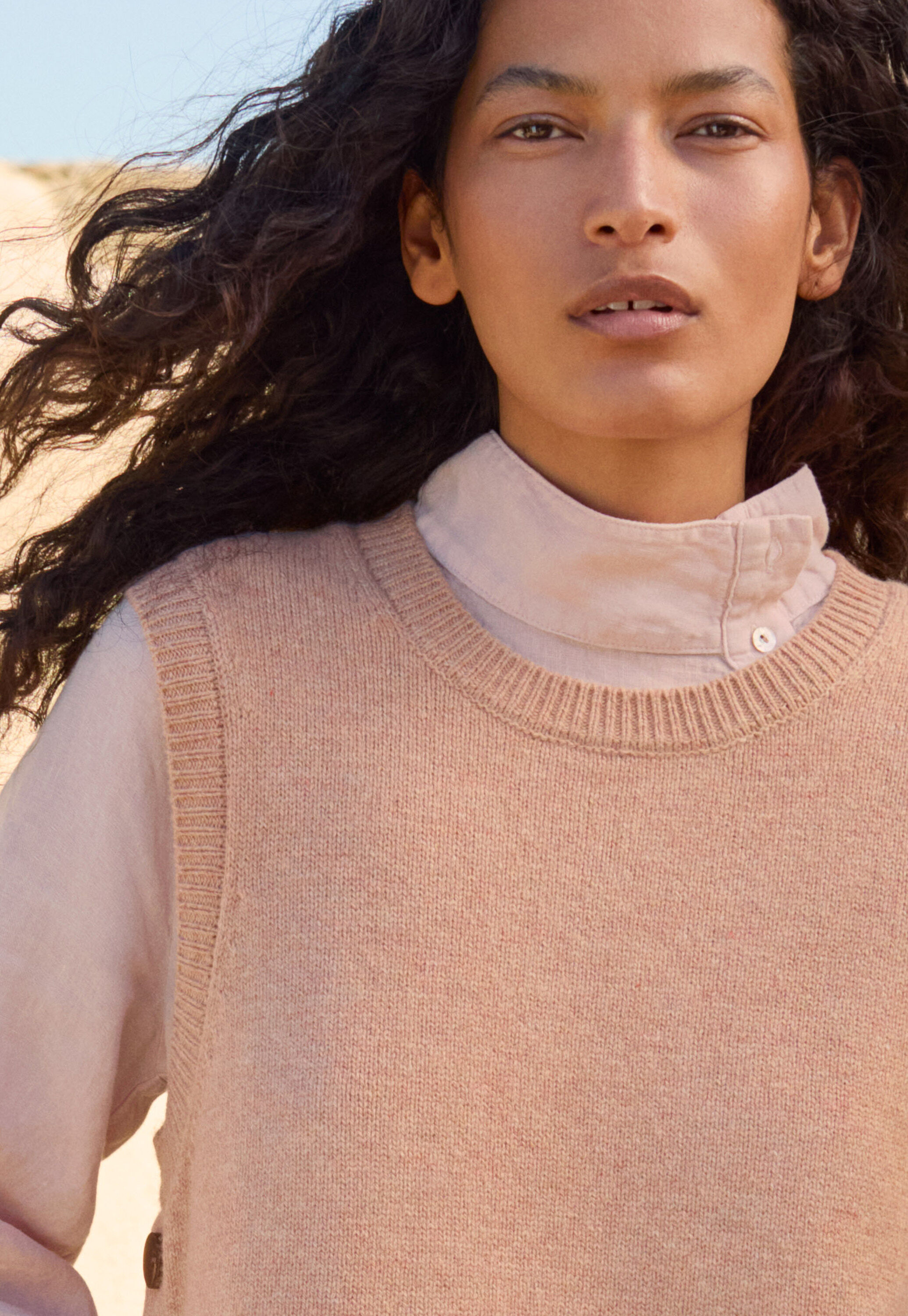 &Auml;rmelloser Pullover, Zartes Apricot, large