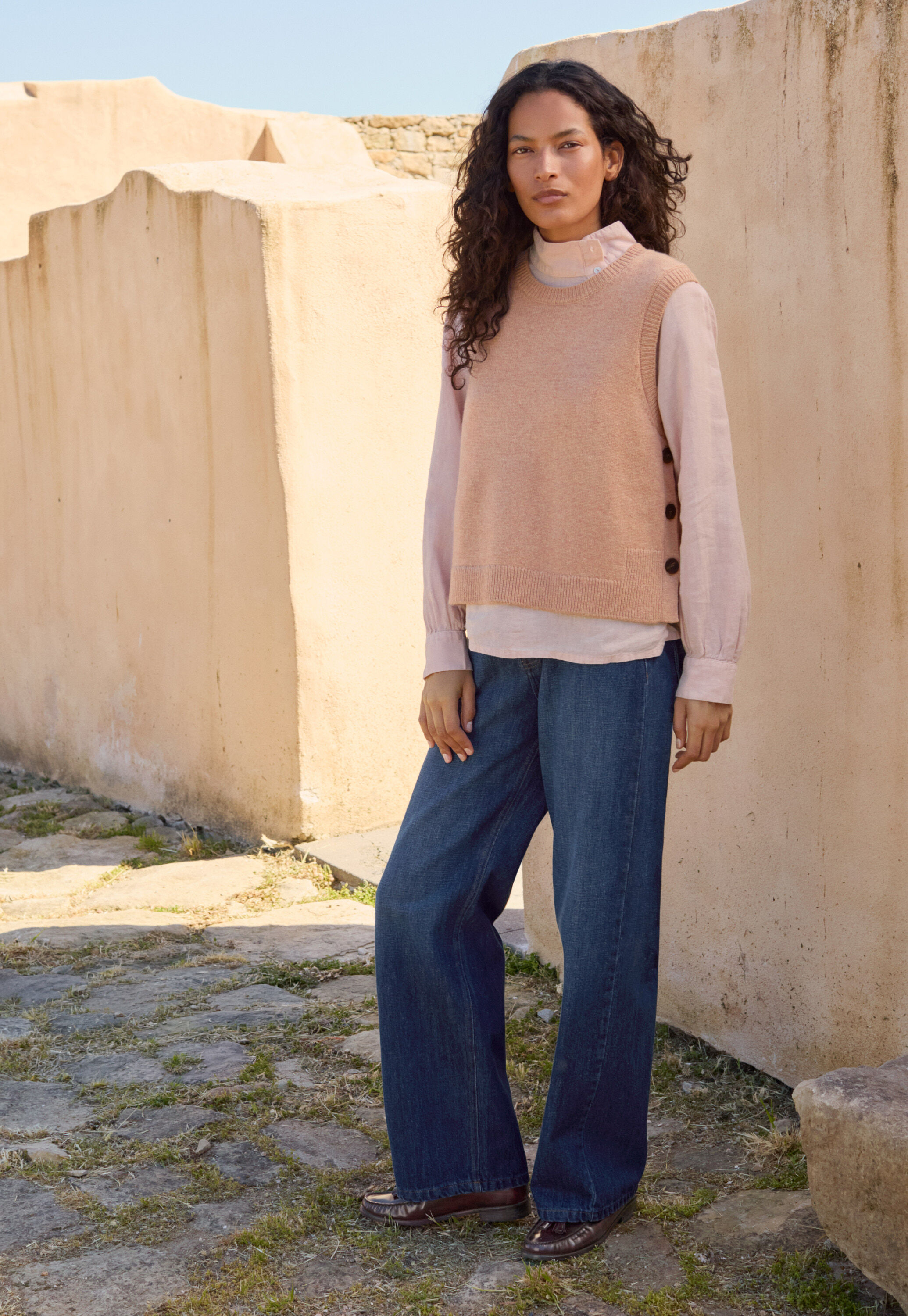 &Auml;rmelloser Pullover, Zartes Apricot, large