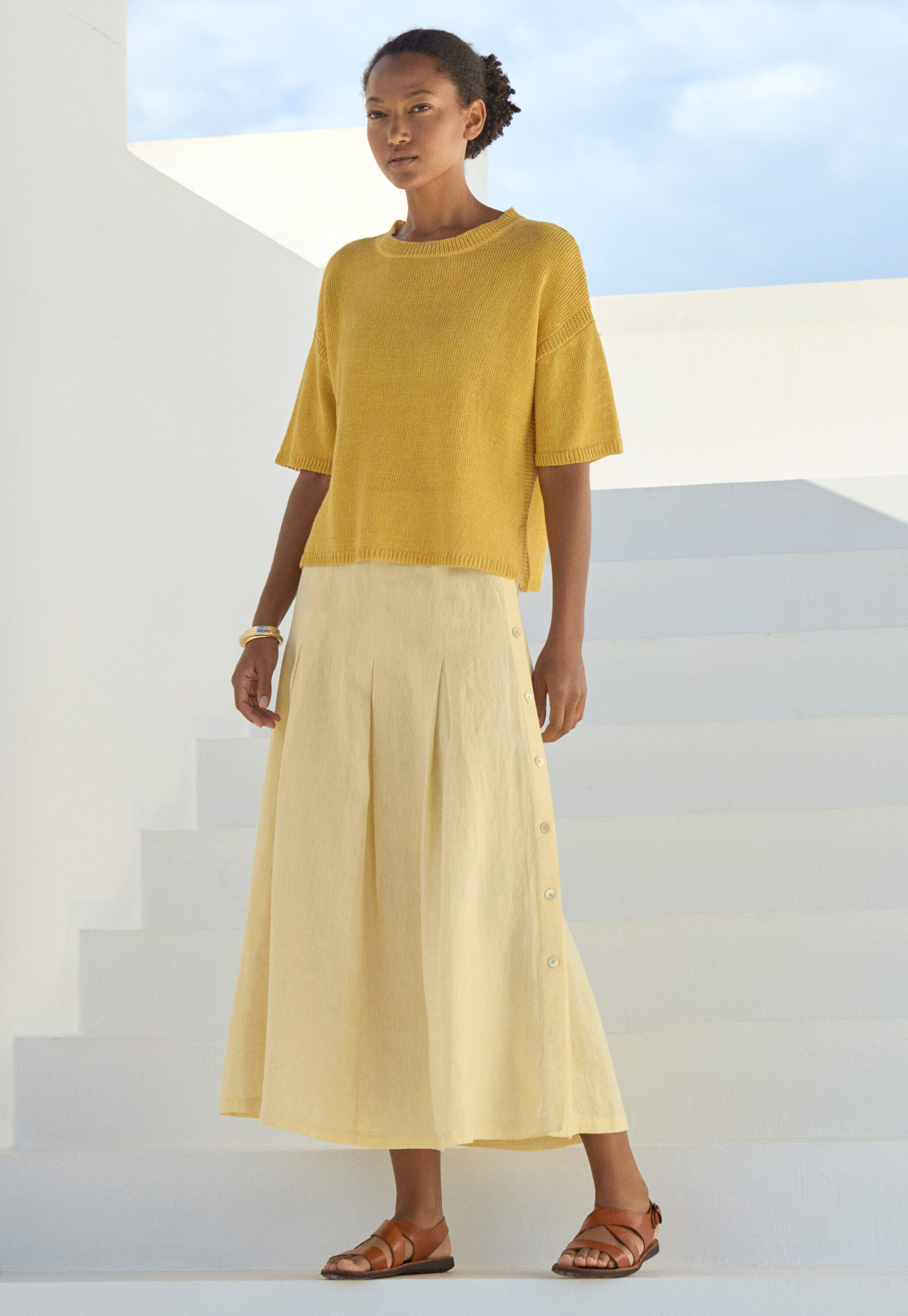 Bluse mit eingewebtem Kreuzmuster