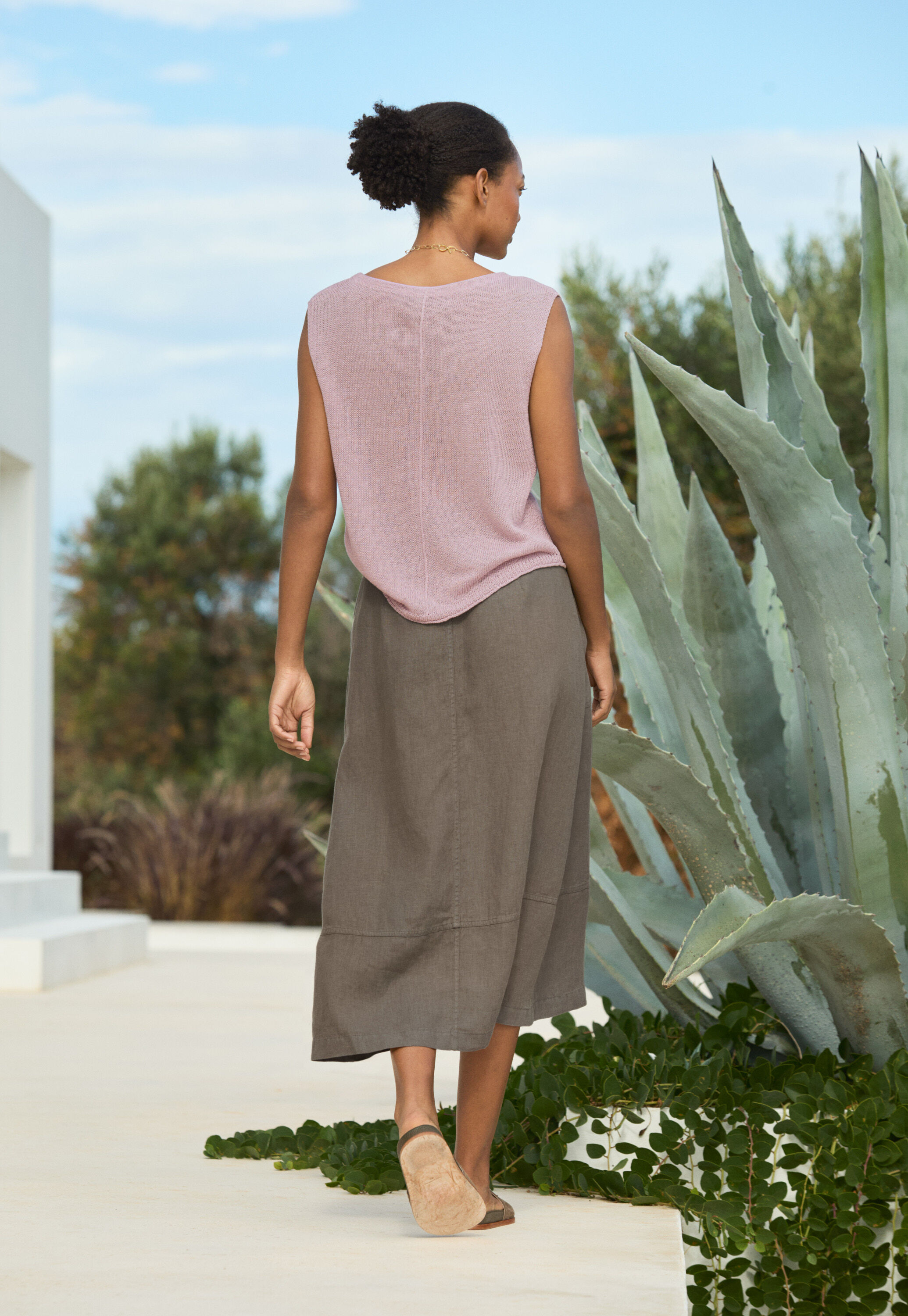 Bluse mit eingewebtem Kreuzmuster