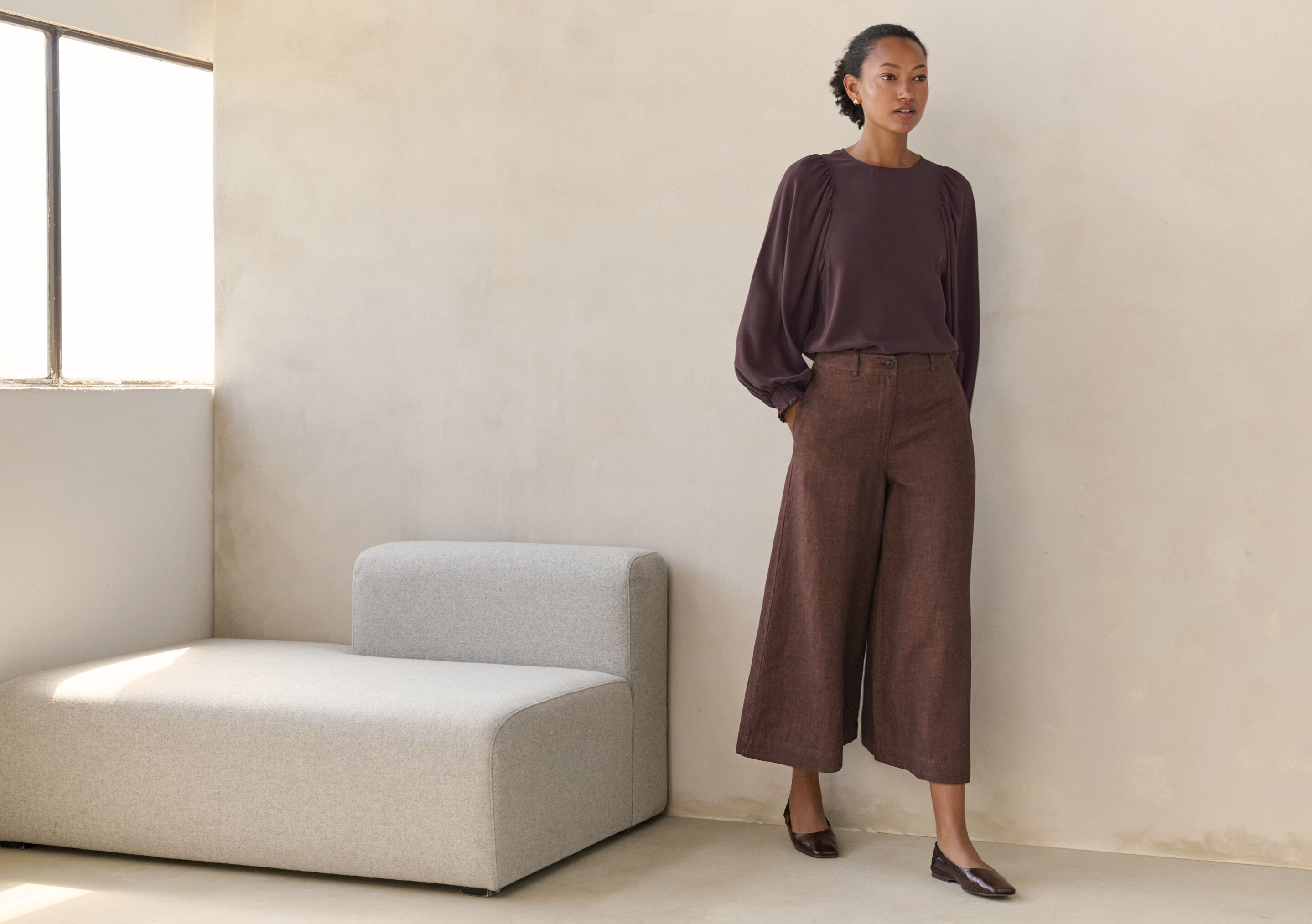 Bluse mit geschwungenen &Auml;rmeln