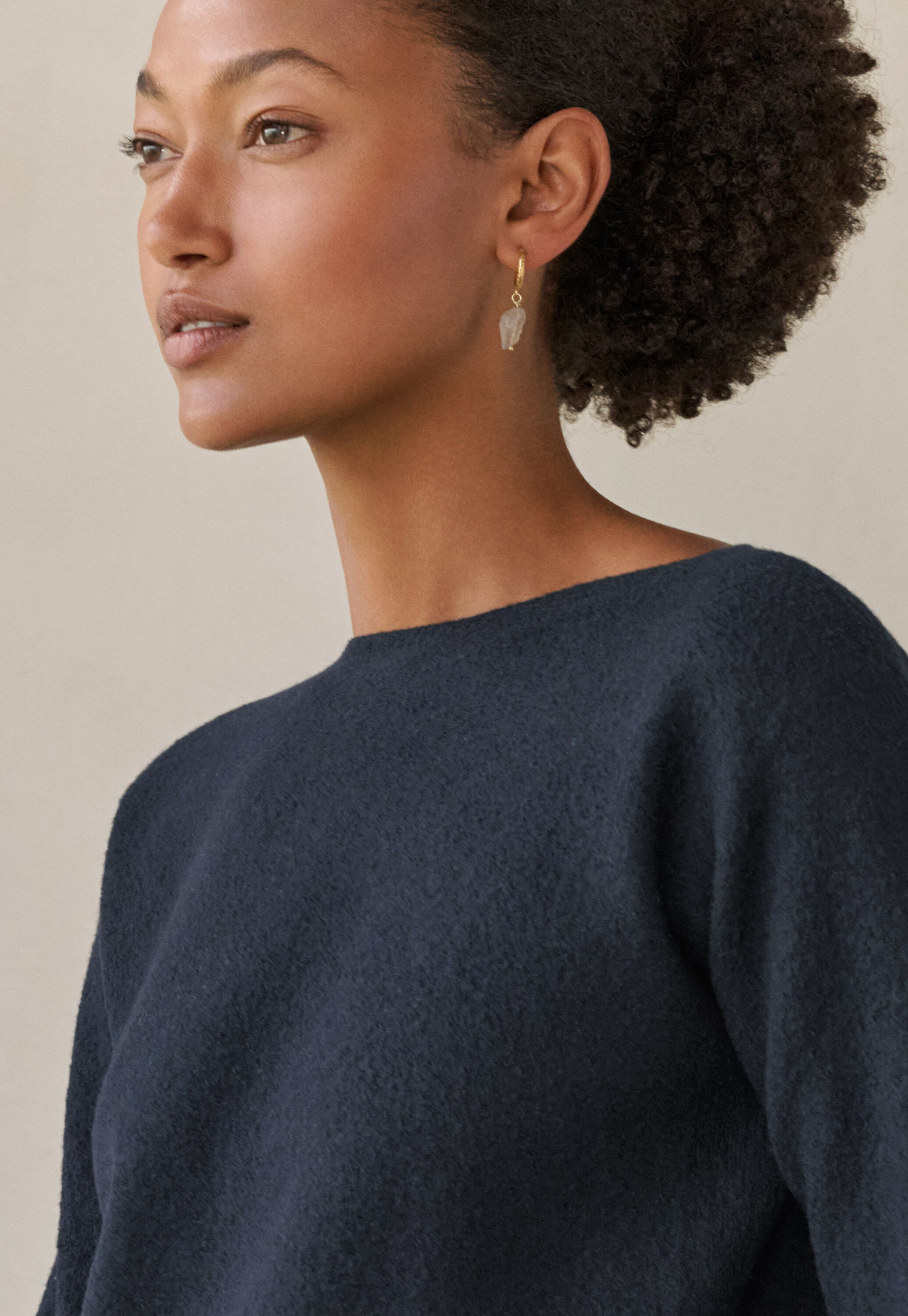 Kastiger Pullover, Blauschwarz, large