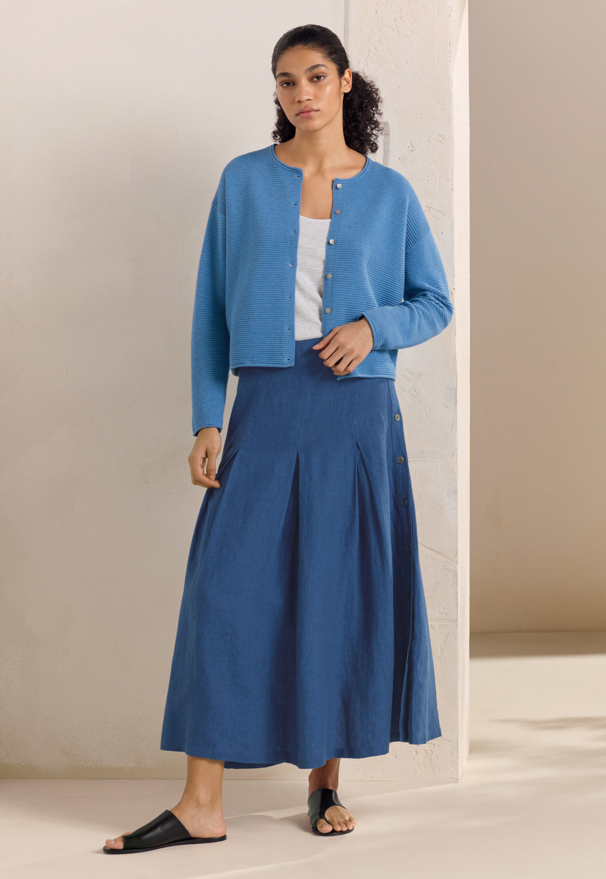 Bluse mit eingewebtem Kreuzmuster