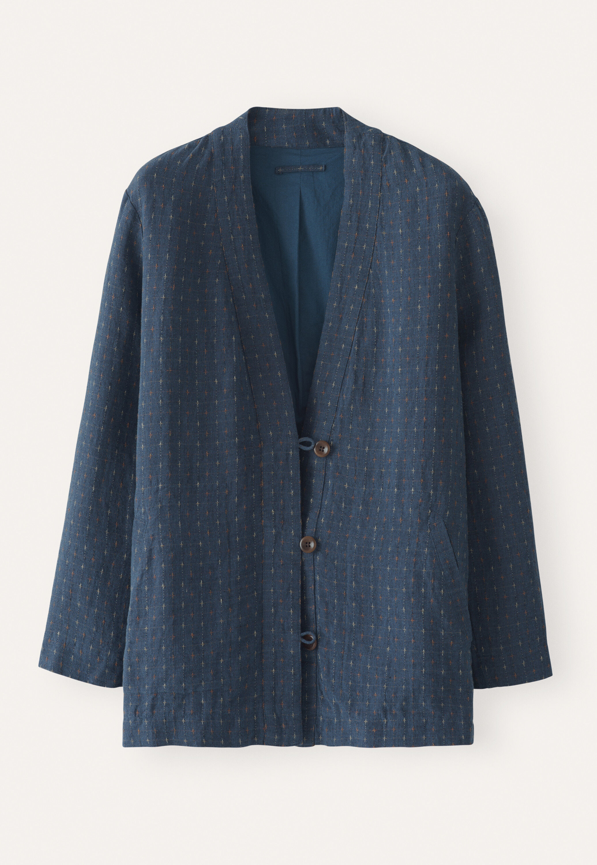 Jacke mit Kreuzmuster, Dunkles Petrol, large