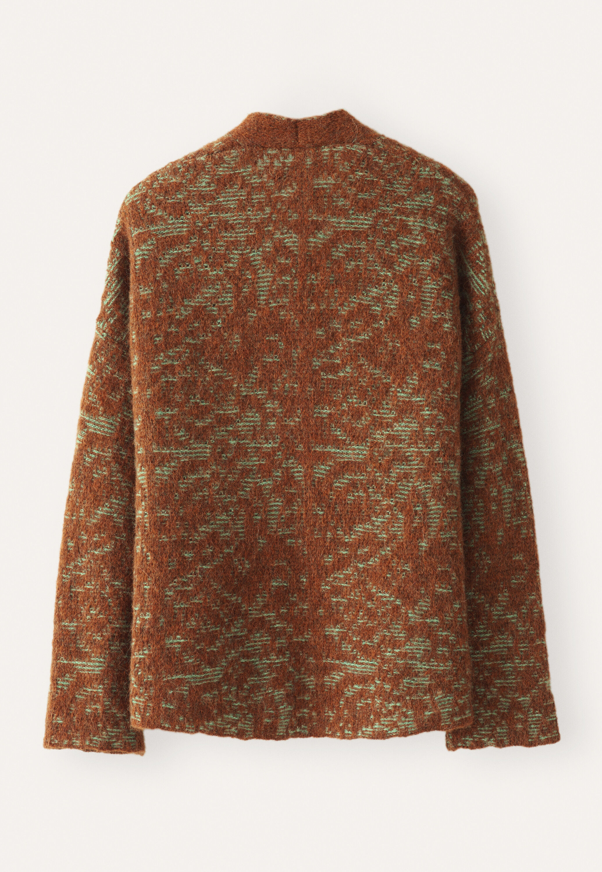 Kimono-Cardigan im Spitzenmuster, Chili/Aqua, large