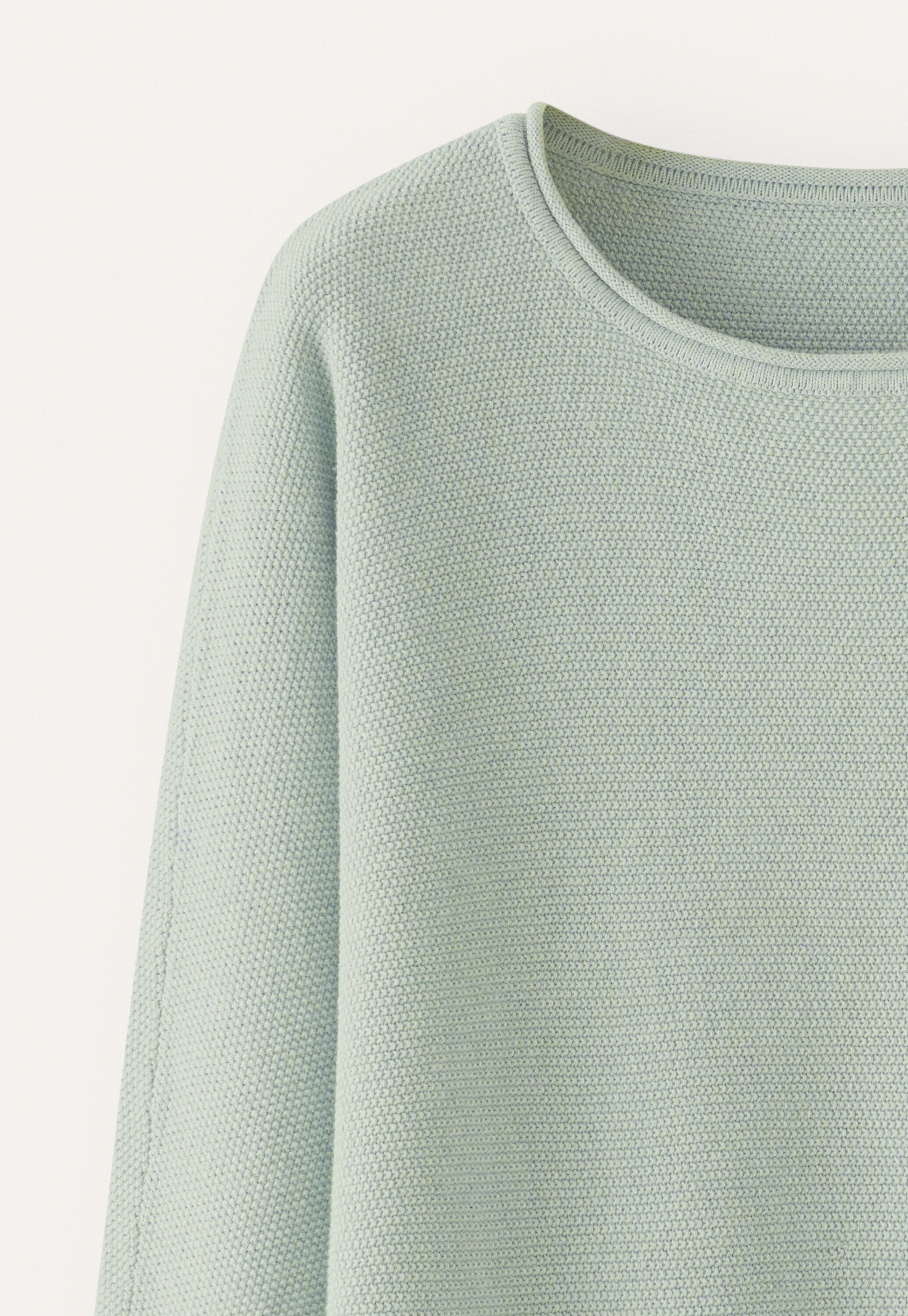 Perlmuster-Dolman-Pullover, Gewaschenes Aqua, large