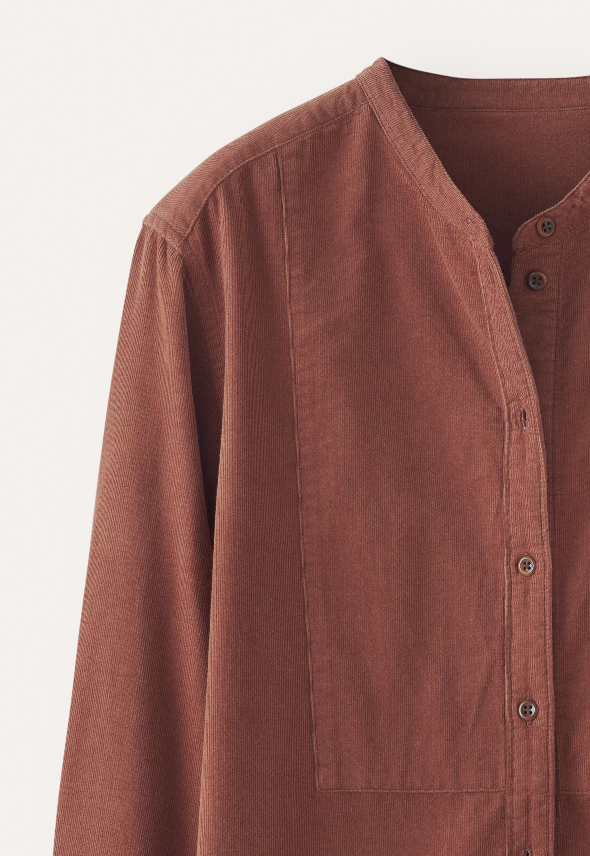 Feincord-Hemd mit Latzeinsatz, Dunkles Rouge, large