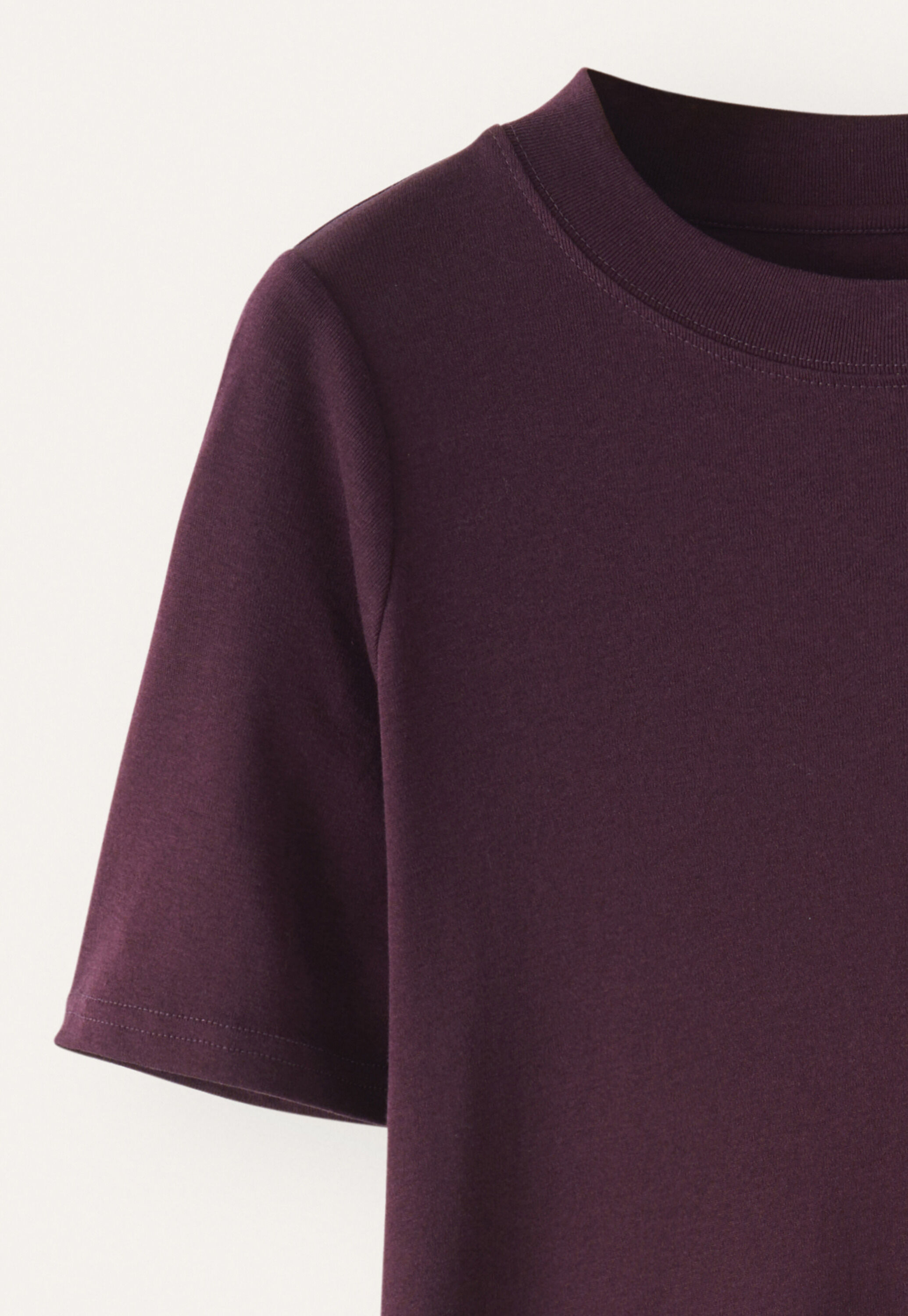 T-Shirt aus Seide und Baumwolle, Brombeere, large