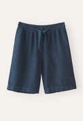 Shorts mit gebundener Taille, Dunkles Denimblau, webstill