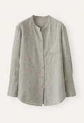 Lange Bluse mit Latzeinsatz, Blass Khaki, webstill