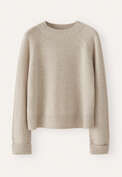 Pullover mit Raglan&auml;rmeln, Ecru/Rehbraun, webstill