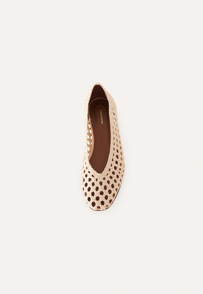 Handgeflochtener Schuh, Creme, completeTheLook