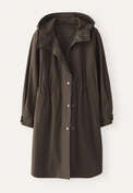 Parka mit Kapuze, Kakao, webstill