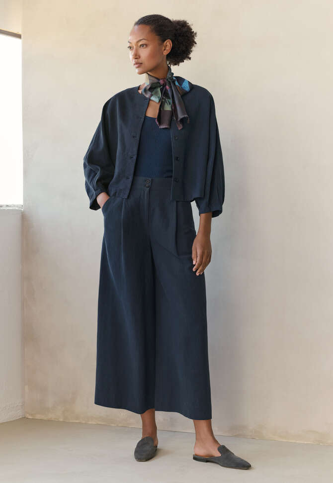 Langer bedruckter Schal, Tinte/Ozean, completeTheLook