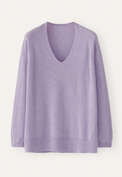 Pullover mit V-Ausschnitt, Zartes Lavendel, webstill