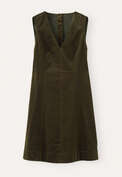 &Auml;rmelloses Samtkleid, Dunkles Khaki, webstill