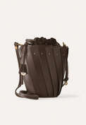 Schultertasche, Dunkelbraun, webstill