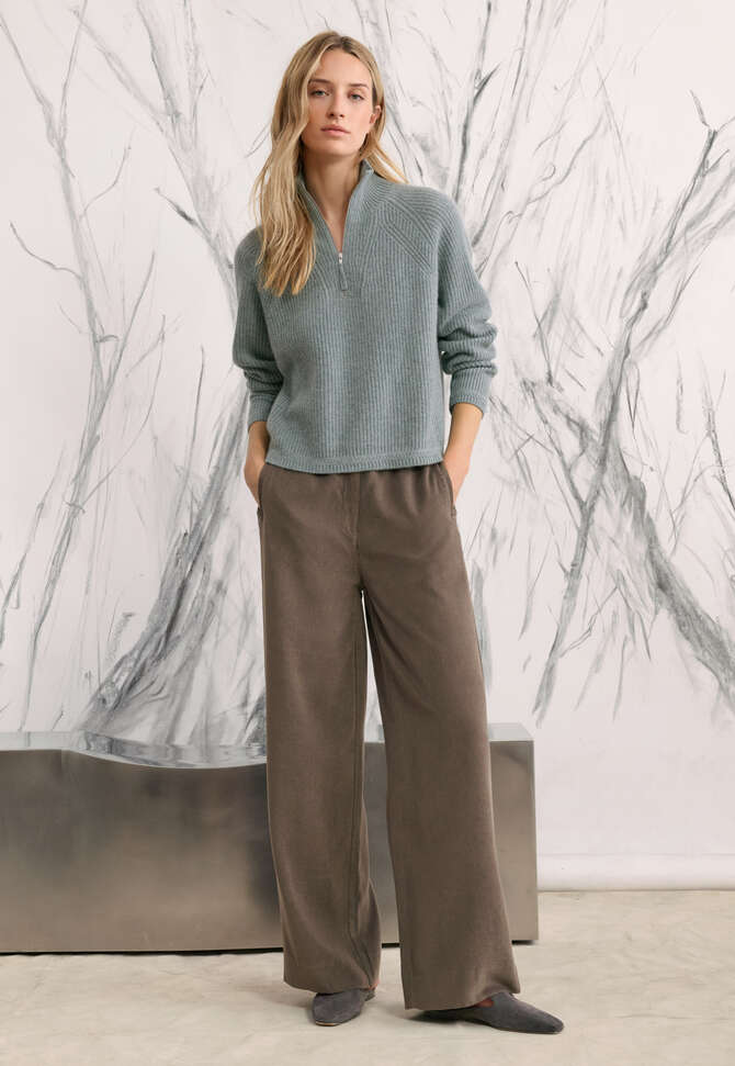 Hose mit weitem Bein, Nerzbraun, completeTheLook