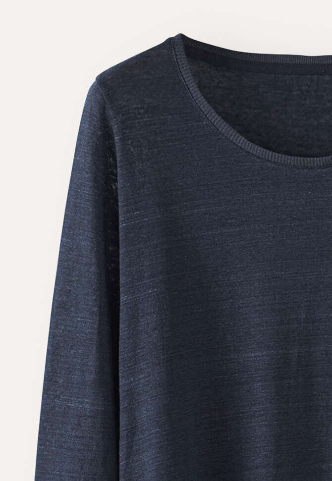 Top mit Rundhalsausschnitt, Blauschwarz, completeTheLook