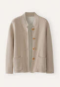 Doppelt gestrickte Jacke, Rehbraun, webstill