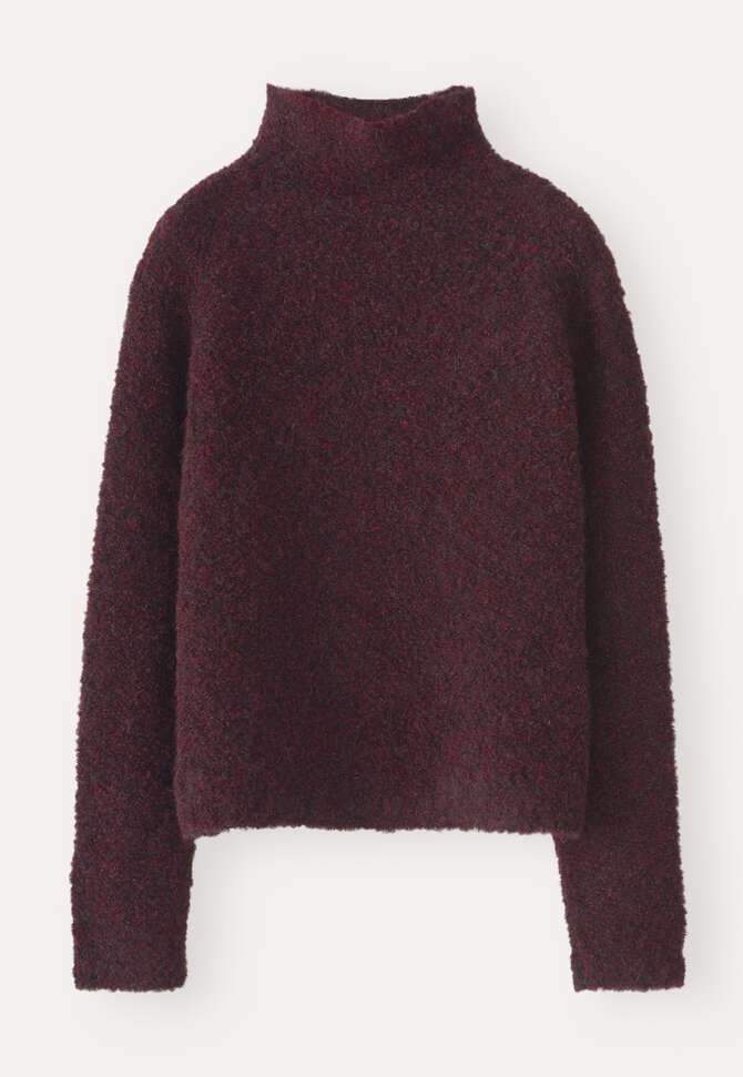 Pullover mit Trichterkragen, Weinrot, completeTheLook
