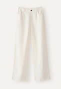 Weitbeinige Jeans, Ecru, webstill