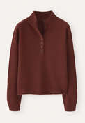Pullover mit Kn&ouml;pfen, Kupferrot, webstill