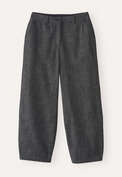 Barrel-Leg-Hose, Grau/Schwarz, webstill