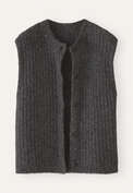 &Auml;rmelloser Cardigan, Kohlschwarz, webstill