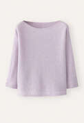 Pullover mit U-Boot-Ausschnitt, Rosa Lavendel, webstill