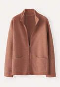 Rei&szlig;verschluss-Strickjacke, Kupfer/Rehbraun, webstill