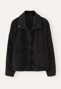 Cordjacke, Kohlschwarz, webstill