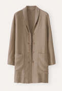Lange Jacke, Taupe, webstill