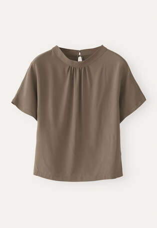 Dolman-Bluse, Taupe, webstill
