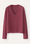 Pullover mit V-Ausschnitt, Mauverot, webstill