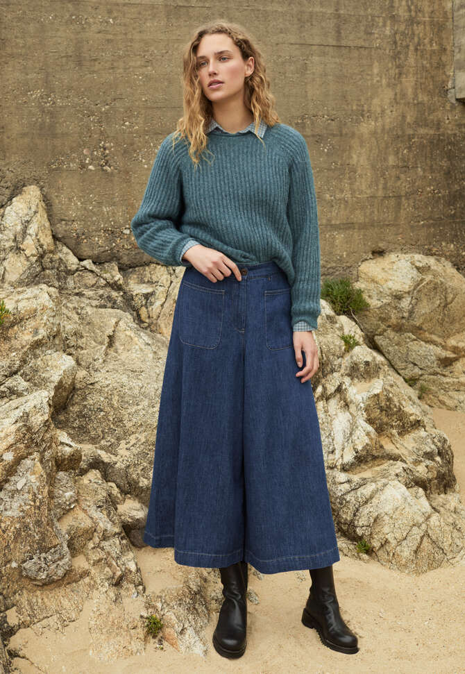 Ripppullover mit Rundhalsausschnitt, Aquamarin, completeTheLook