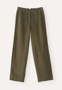 Hose mit weitem Bein, Dunkles Khaki, webstill