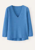 V-Ausschnitt-Pullover, Zartes Marineblau, webstill
