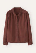 Bluse mit eingewebten Punkten, Rostrot, webstill