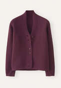 Cardigan mit Knopfleiste, Aubergine, webstill