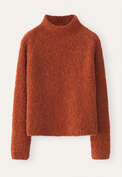 Pullover mit Trichterkragen, Rostorange, webstill