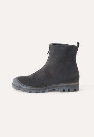 Rei&szlig;verschlussstiefel, Kohlschwarz, webstill
