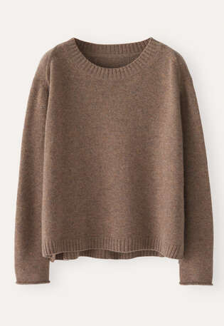 Pullover mit Rundhalsausschnitt, Latte, webstill