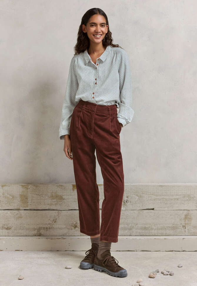 Bluse in Strichmuster-Webung, Zartes Aqua, completeTheLook