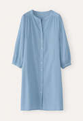 Fein gestreiftes Kleid mit Kn&ouml;pfen, Marineblau, webstill