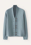 Cardigan mit Knopfleiste, Aqua/Denim, webstill